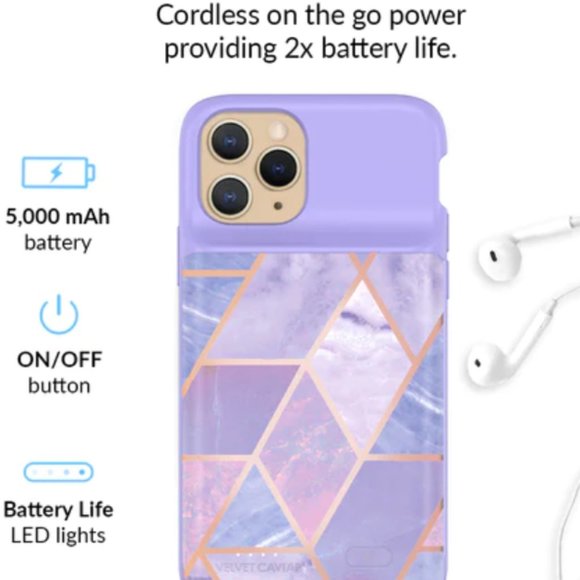 Purple Geometric ReCharge™ Case: Iphone 12 Pro - Picture 2 of 3